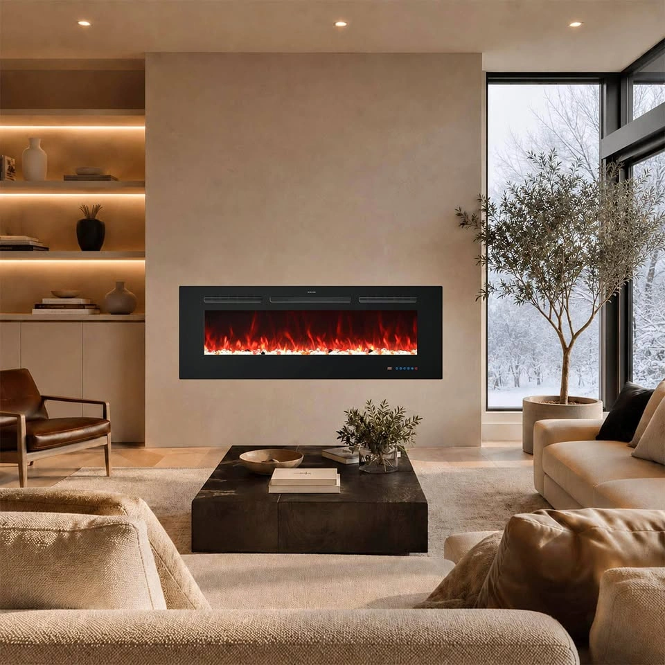 50” Electric Fireplace Insert – Recessed & Wall Mounted