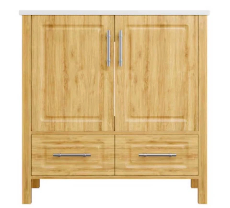 Brand New 30” Burlywood Bathroom Vanity with White Polymarble Si - photo 4