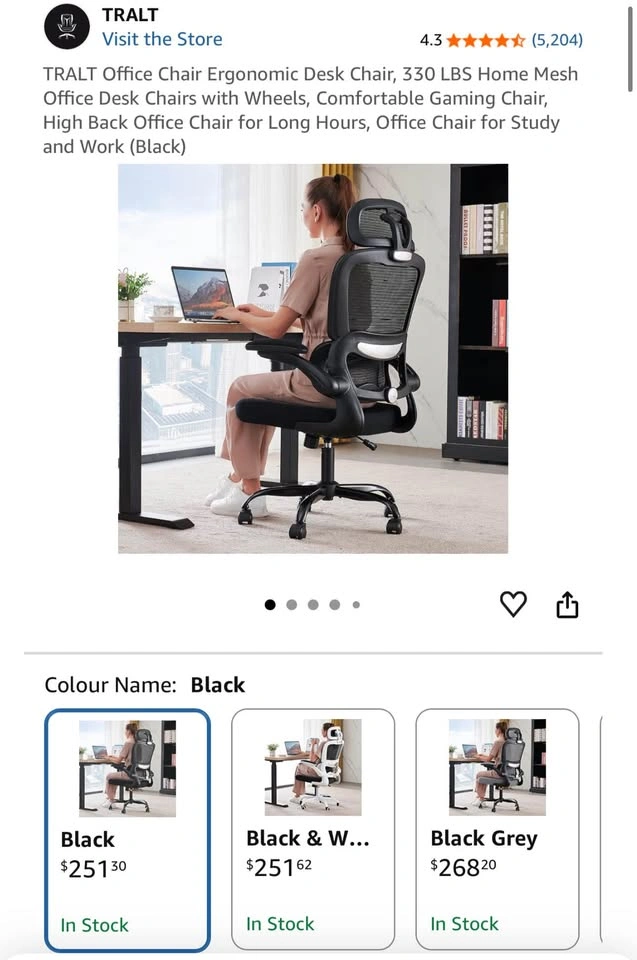Ergonomic Mesh Office Chair – High Back, 330 lb Capacity - photo 2