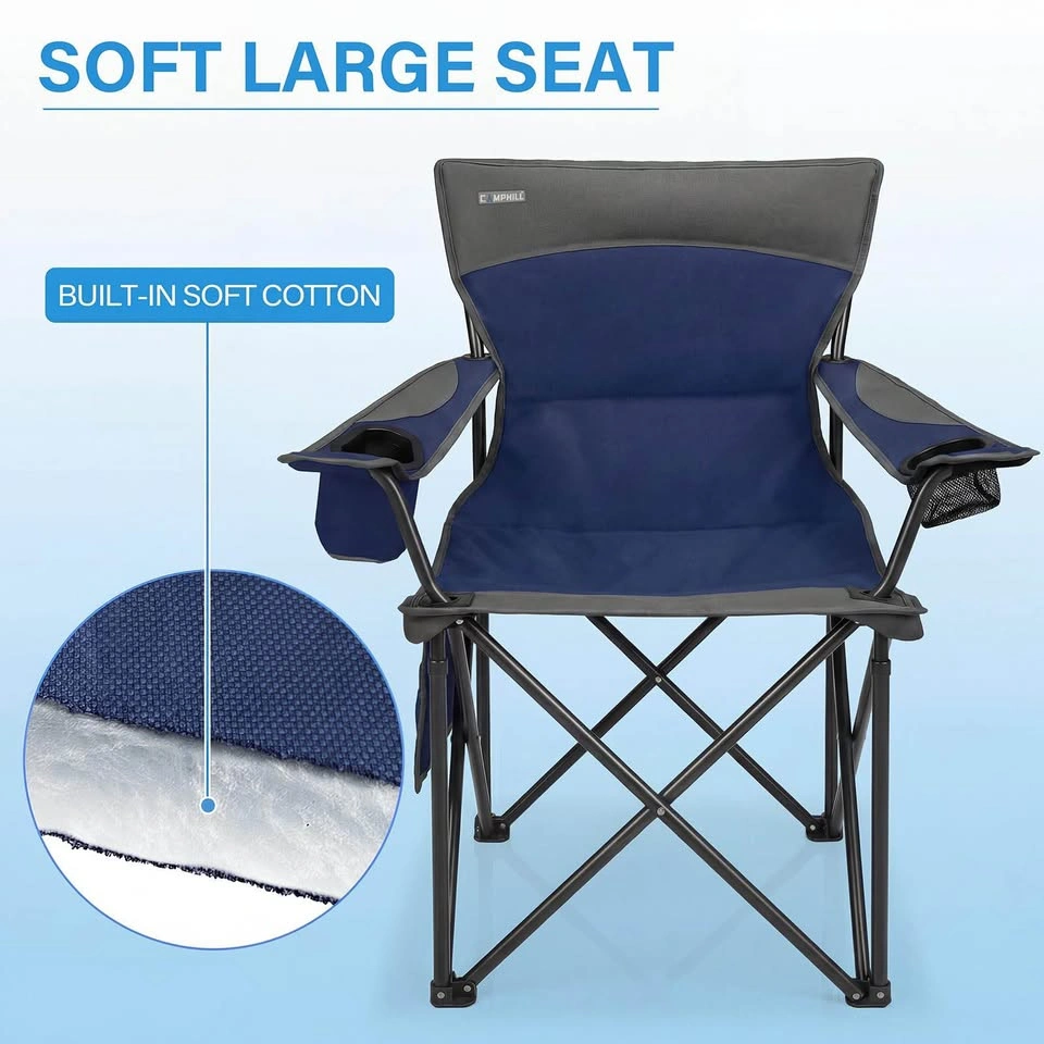 2 Pack Oversize Deluxe Camping Chairs with Cup Holders - photo 3