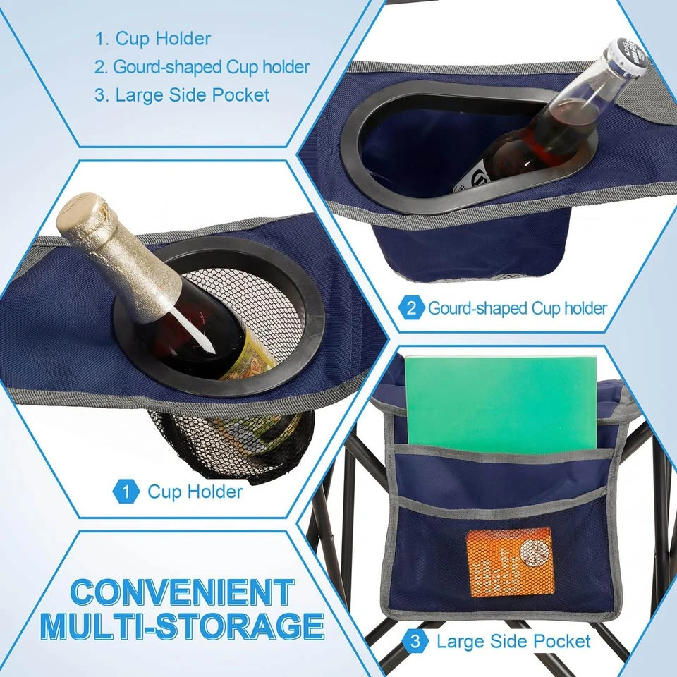 2 Pack Oversize Deluxe Camping Chairs with Cup Holders - photo 5