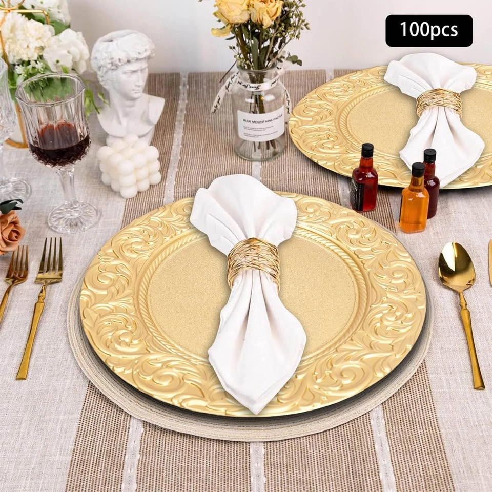 Brand New 100-Piece Gold Charger Plate Set – 13 Inch - photo 2