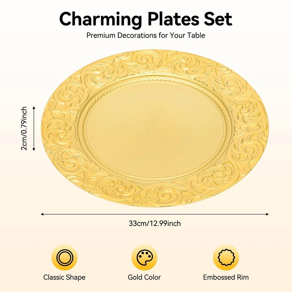 Brand New 100-Piece Gold Charger Plate Set – 13 Inch - photo 4