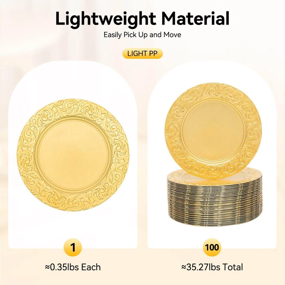 Brand New 100-Piece Gold Charger Plate Set – 13 Inch - photo 5