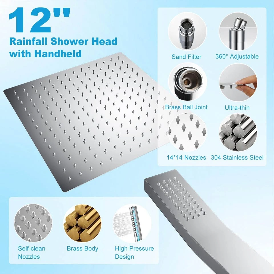 Shower System – 12” Rain Shower Head & Handheld Spray Set - photo 3