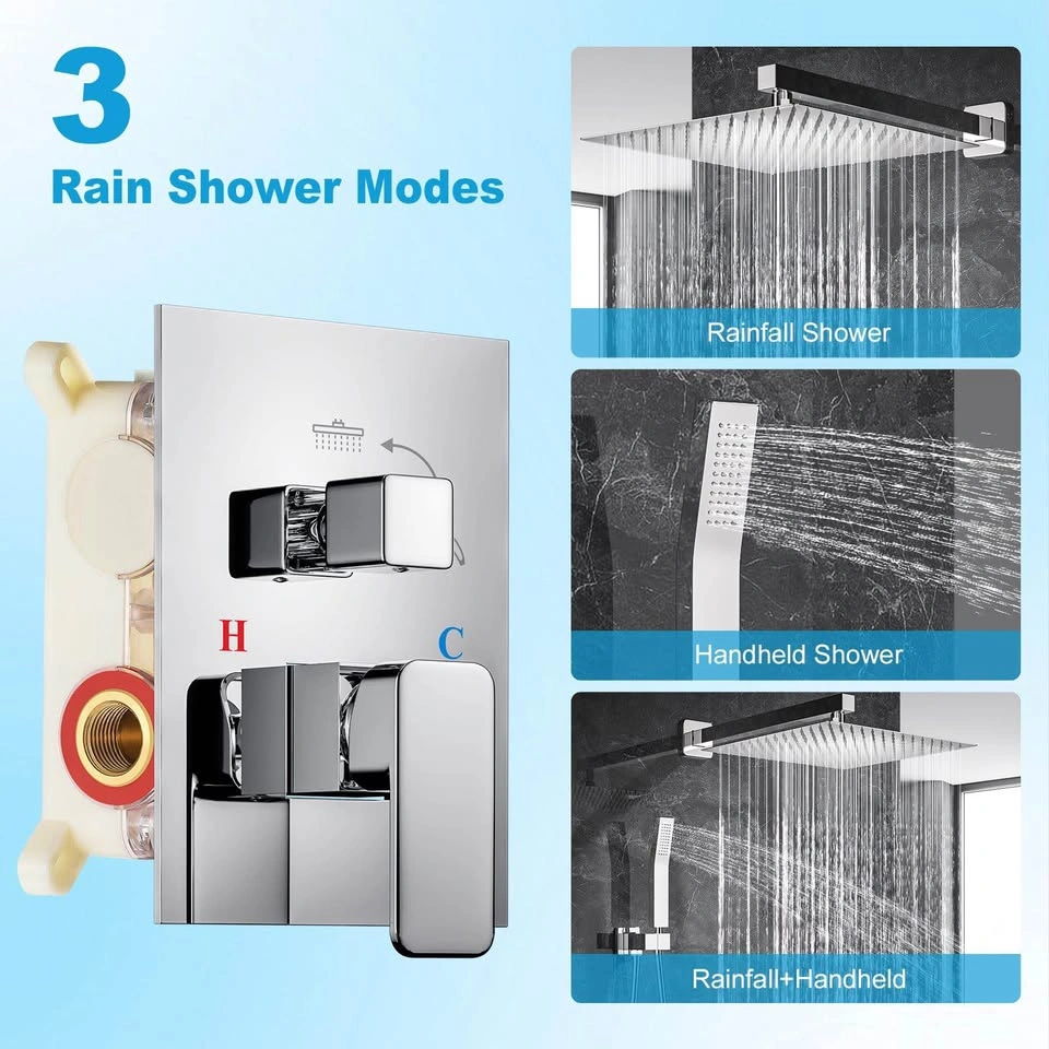Shower System – 12” Rain Shower Head & Handheld Spray Set - photo 4