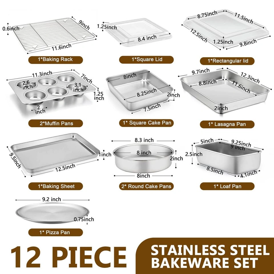 12-Piece Stainless Steel Bakeware Set - photo 3