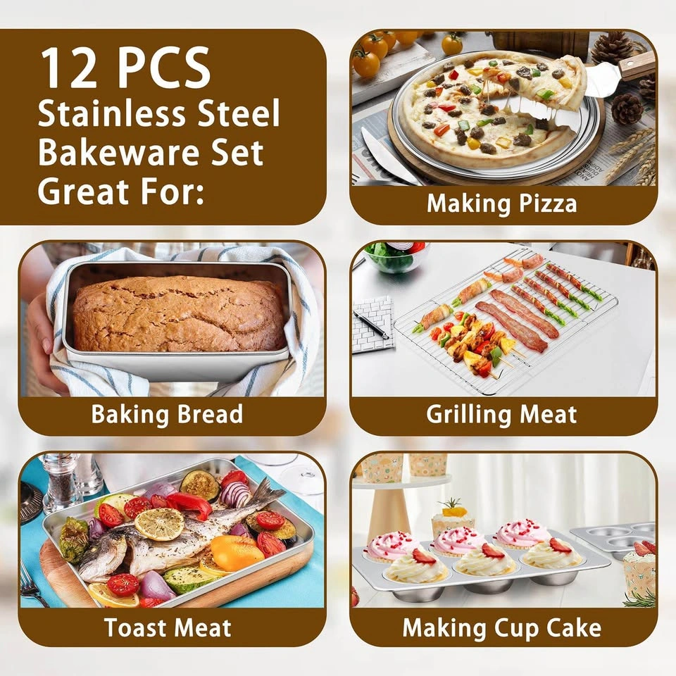 12-Piece Stainless Steel Bakeware Set - photo 5