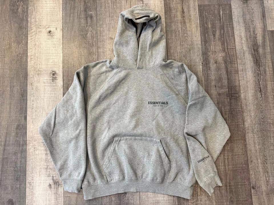 Fear of God ESSENTIALS FW21 Dark Heather Oatmeal Grey Hoodie L