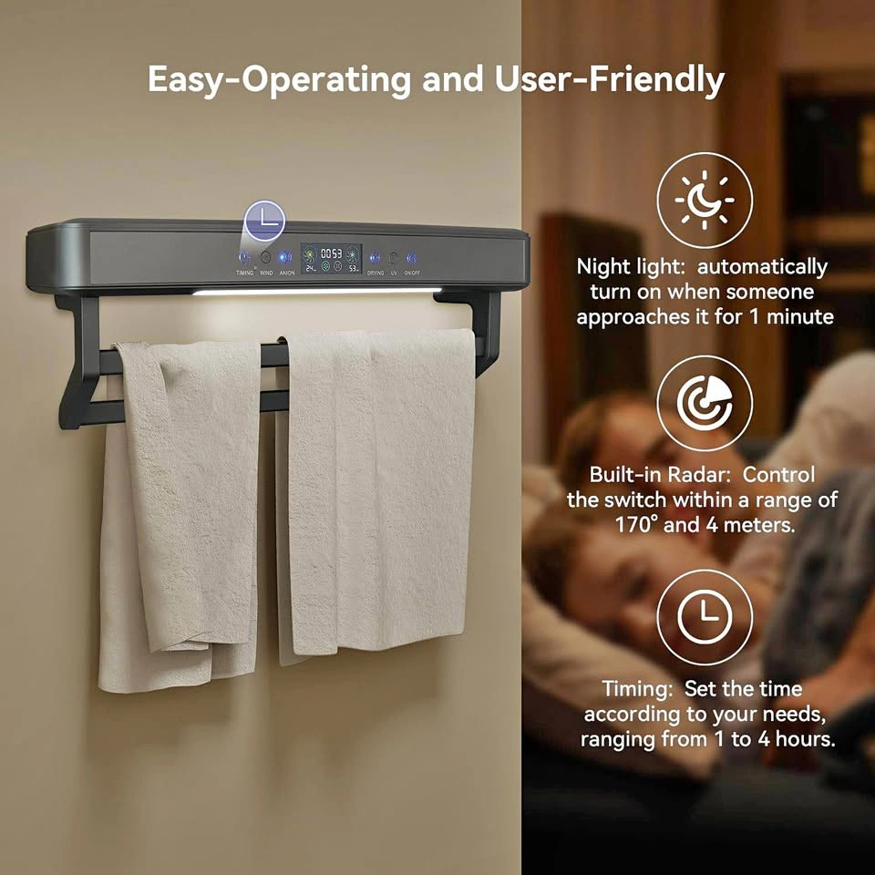 Electric Heated Towel Warmer Rack with Air Purification