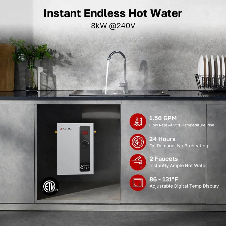 Brand New ThermoMate 8kW Tankless Electric Water Heater - photo 2