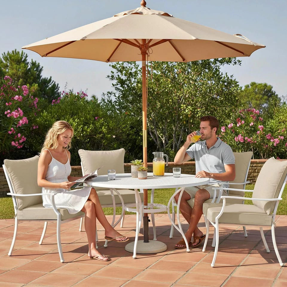 Outdoor Chair Cushions Set of 4 –Cream (24”x24”)