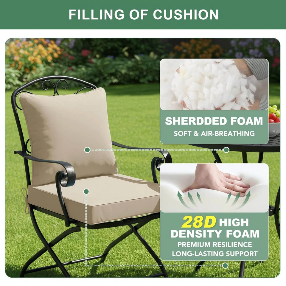 Outdoor Chair Cushions Set of 4 –Cream (24”x24”) - photo 5