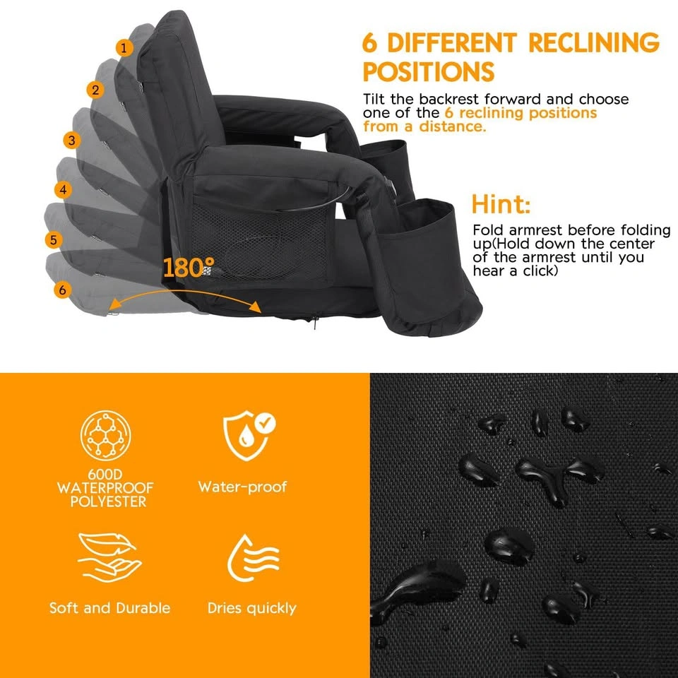 25” Extra wide Heated & Massage Stadium Seat (Set of 2) - photo 4