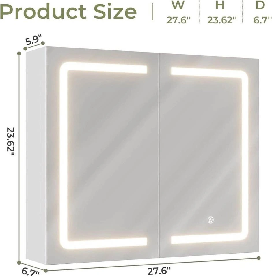 Brand New DICTAC LED Bathroom Medicine Cabinet with Mirror - photo 4