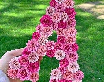 Custom Rolled Paper Flower Letter | Personalized Monogram Decor