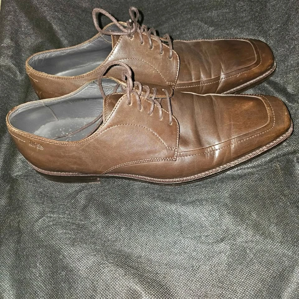 Hugo Boss Vero Cuoio Italian Leather Shoes Size 7 1/2 - photo 2