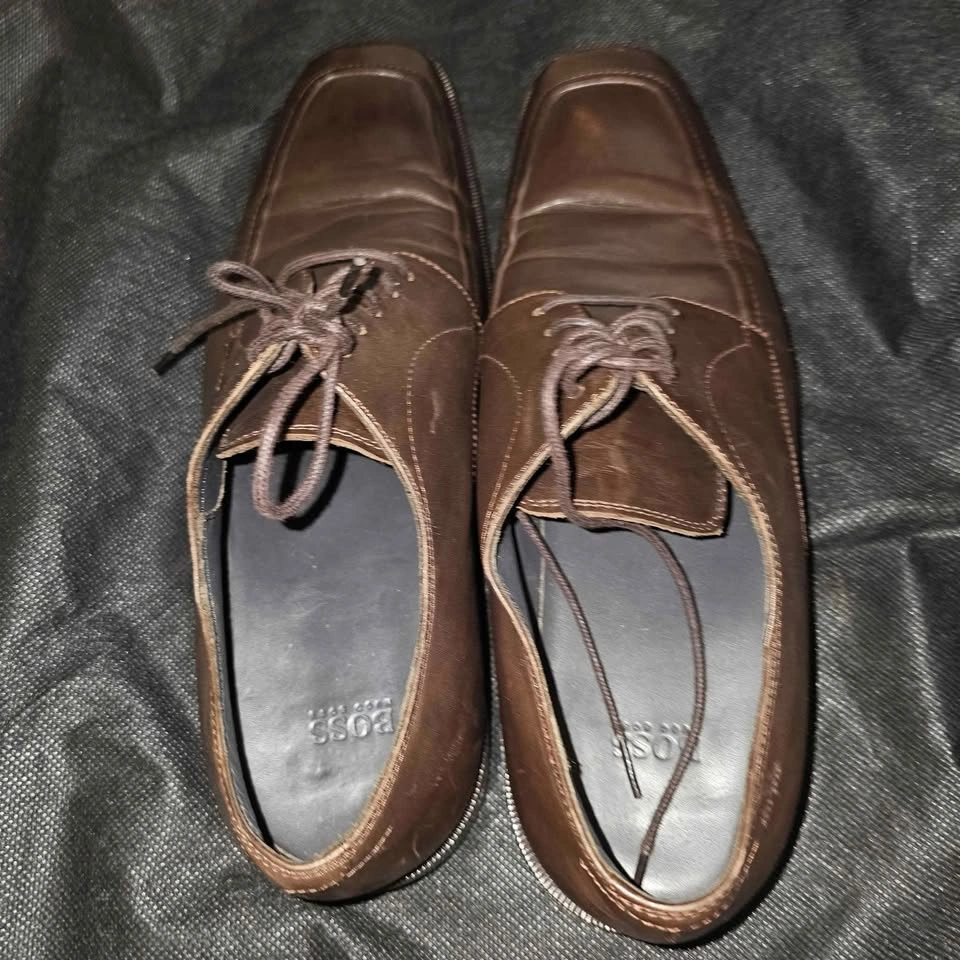 Hugo Boss Vero Cuoio Italian Leather Shoes Size 7 1/2 - photo 3