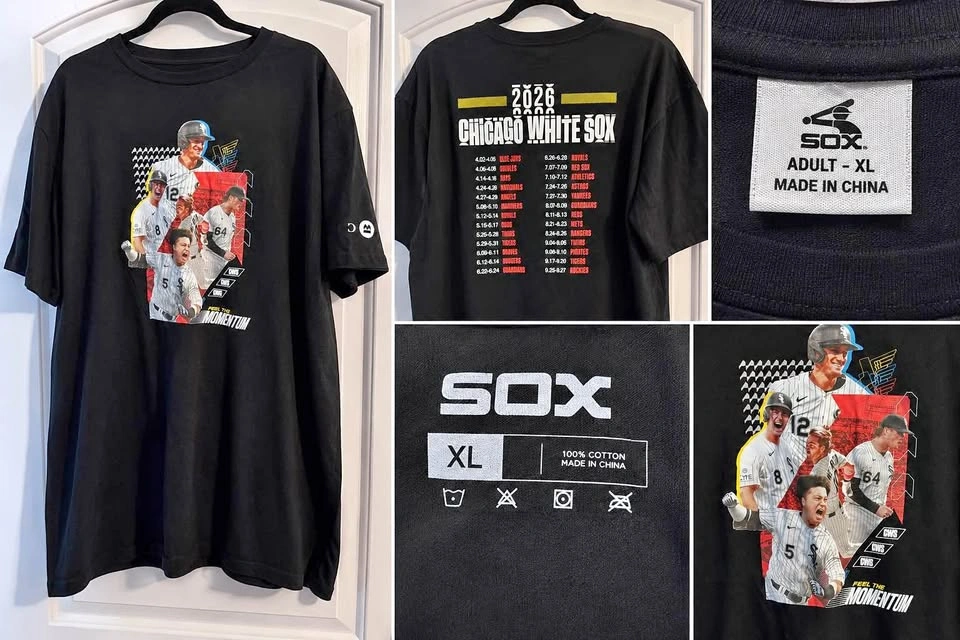 Chicago White Sox 2026 Schedule T-Shirt XL Black MLB Baseball Te