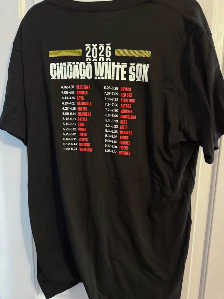 Chicago White Sox 2026 Schedule T-Shirt XL Black MLB Baseball Te - photo 3