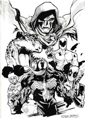 Marvel Character 9×12 Inked Piece