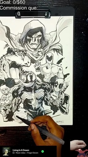 Marvel Character 9×12 Inked Piece - photo 2