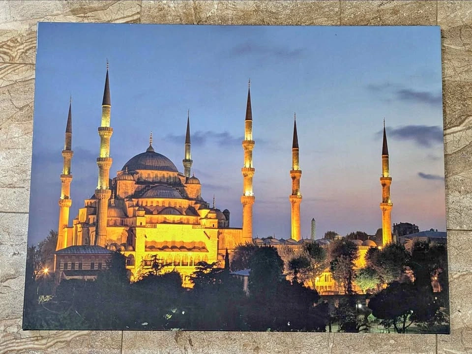LED Backlit Turkish Mosque Canvas Wall Art (Large 2 ft × 2.8 ft)