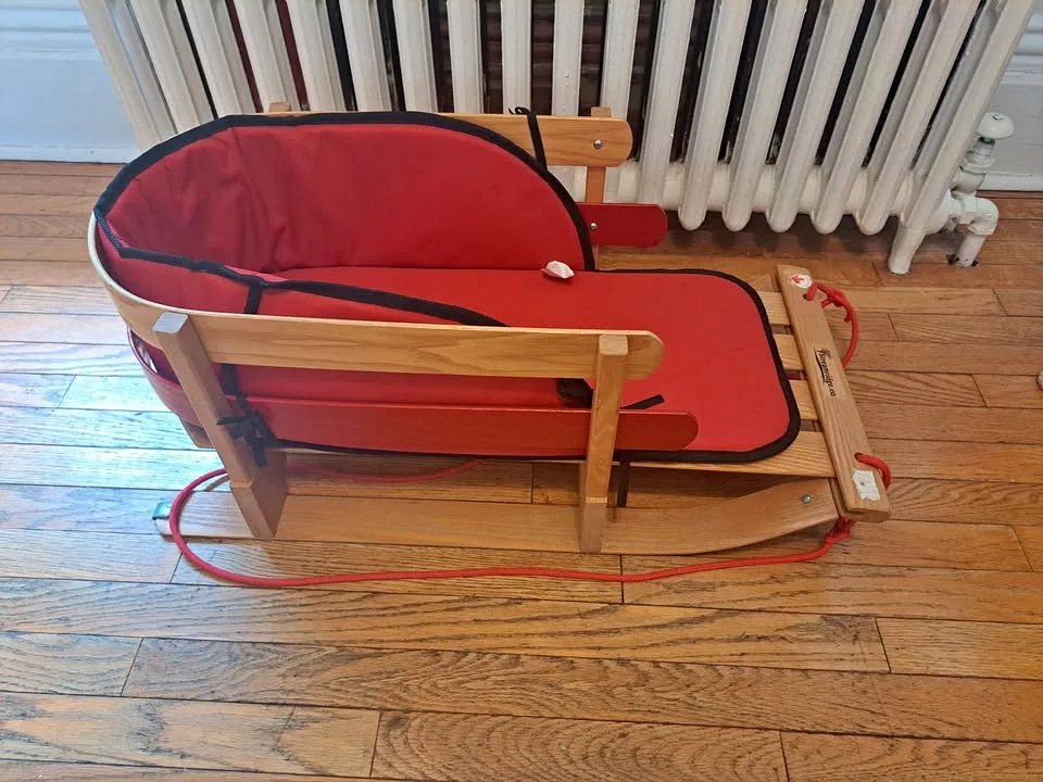 Streamridge Baby Sleigh WIth Cushion Made in Canada thumbnail