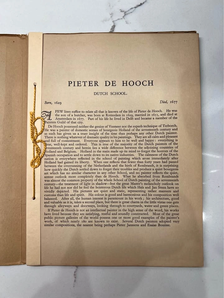 Vintage 1930s Pieter De Hooch Art Folio Book - photo 4