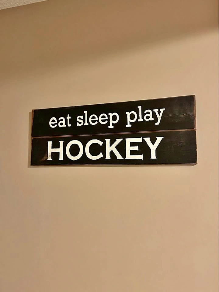 Hockey sign for home decor