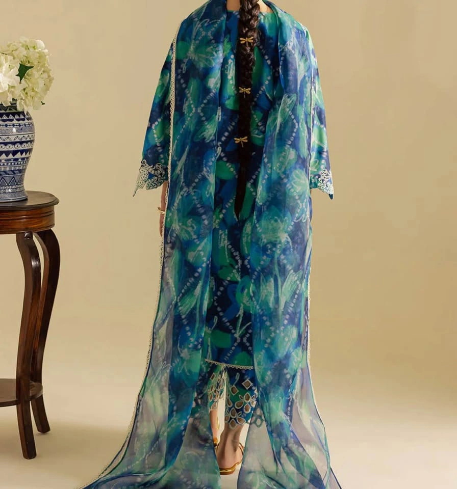Summer Style 3 Piece Lawn Silk Suit Large and Medium - photo 5
