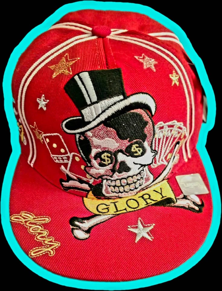 NWT Red Embroidered 3D Puff Skull Glory Trucker Cap Fitted XL - photo 2