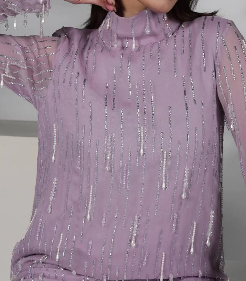 Elegant Lilac 2-Piece Designer Suit - photo 2