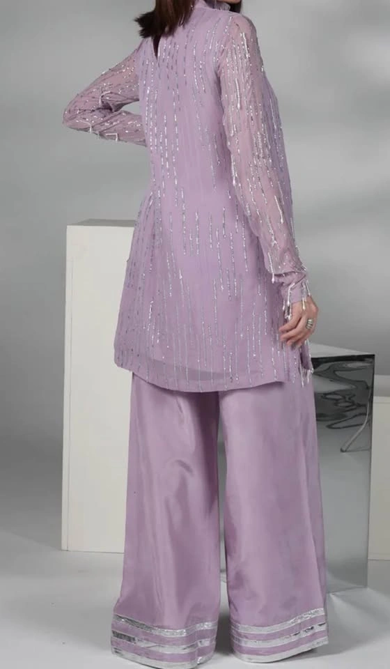 Elegant Lilac 2-Piece Designer Suit - photo 3