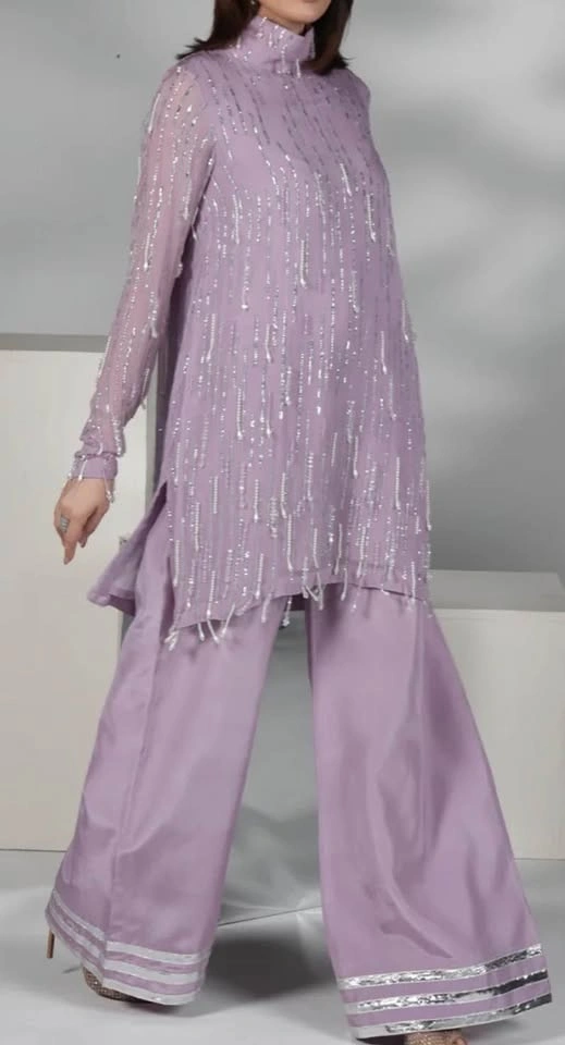 Elegant Lilac 2-Piece Designer Suit - photo 4