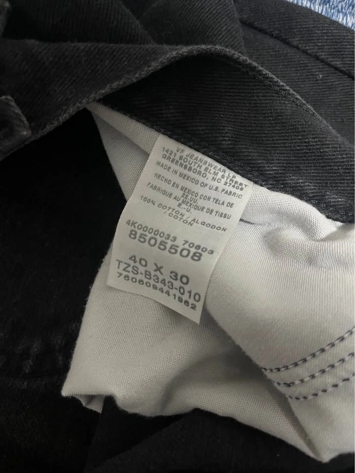 Vintage Lee Black Denim Jeans - 40x30 - photo 4