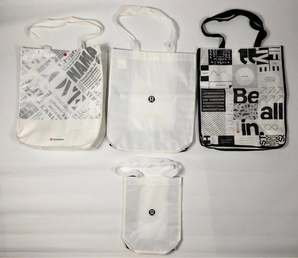 Reusable shopping storage Lululemon bags, Lot of 4.