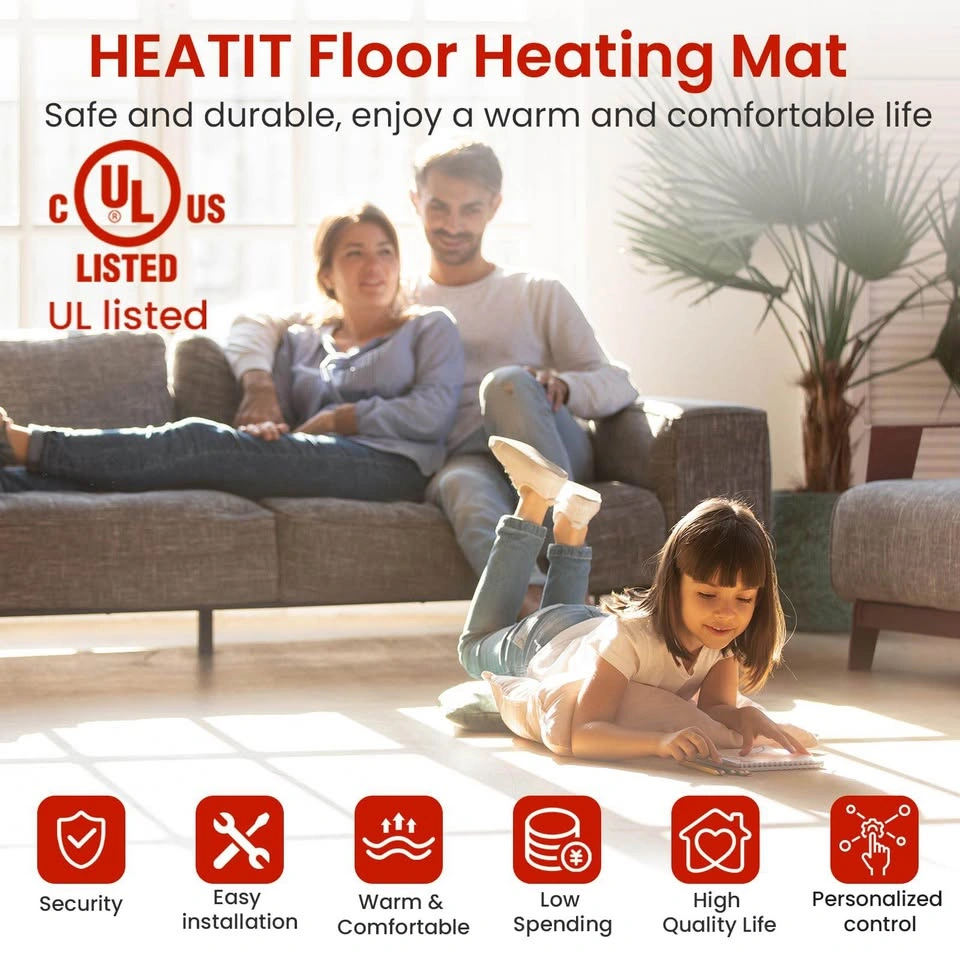 90 Sq Ft HEATIT Warmmat Floor Heating System w/ Thermostat - photo 3