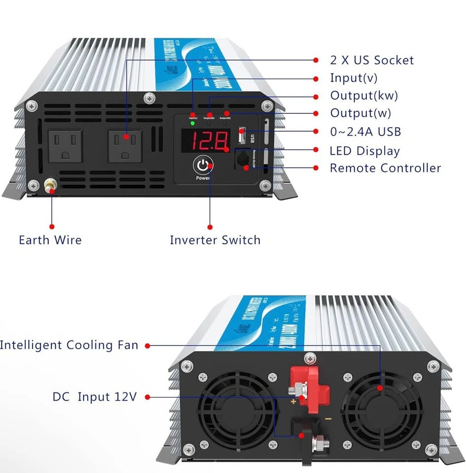 Brand New 2000W RV Power Inverter with USB & Remote - photo 4