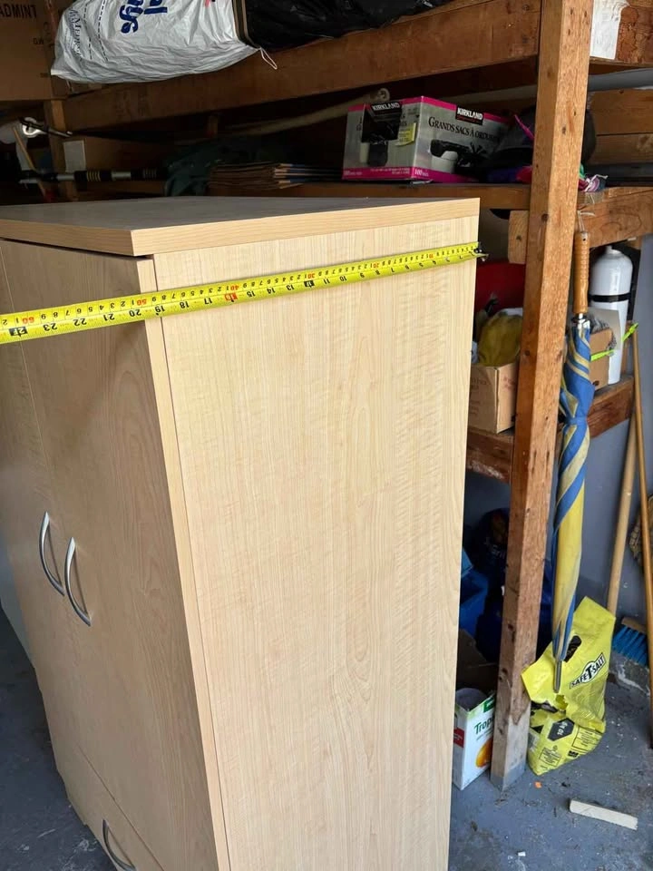 Light Wood Storage Cabinet with Drawer - photo 2