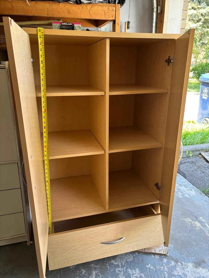 Light Wood Storage Cabinet with Drawer - photo 3
