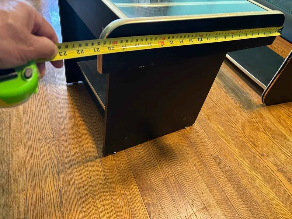 Black Glass Top End Table - photo 2