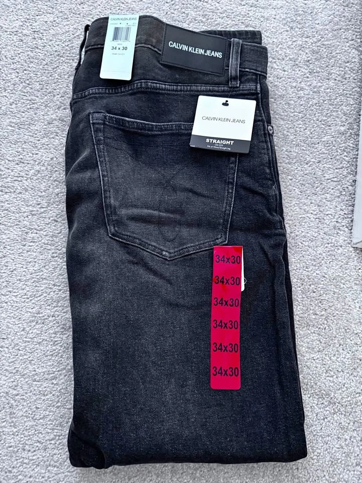 Calvin Klein Jeans Straight Fit 34x30 Grey