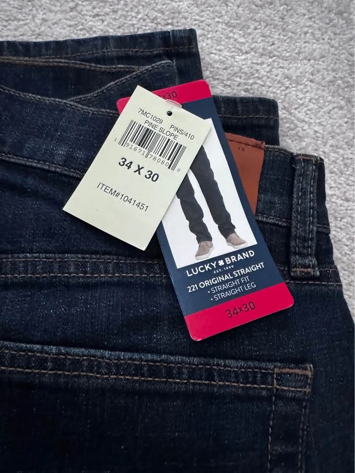 Lucky Brand 221 Original Straight Jeans 34x30 Dark blue - photo 2