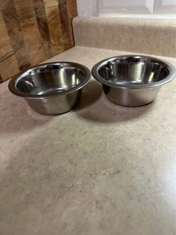 Set of 2 Stainless Steel Paw Print Pet Bowls - photo 5