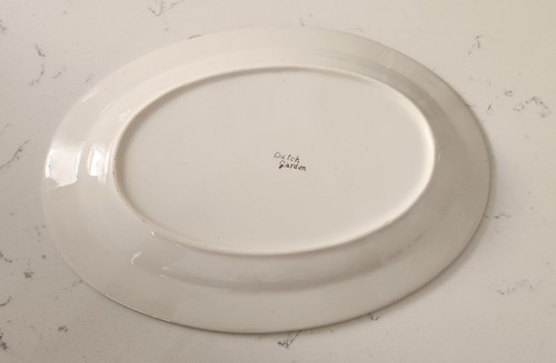 Dutch Garden Oval Floral Platter White/Brown Ceramic 12in - photo 2
