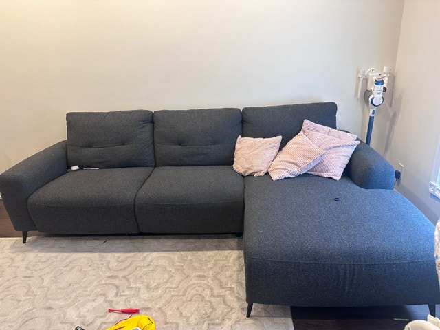 Grey 3 Seater L-Shaped Couch
