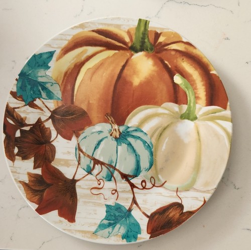 Royal Norfolk Pumpkin Pattern 6pc 10.5in Round Ceramic Plates - photo 2