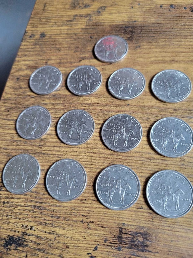 1973 Canadian 25 Cent RCMP Commemorative Quarters - photo 2