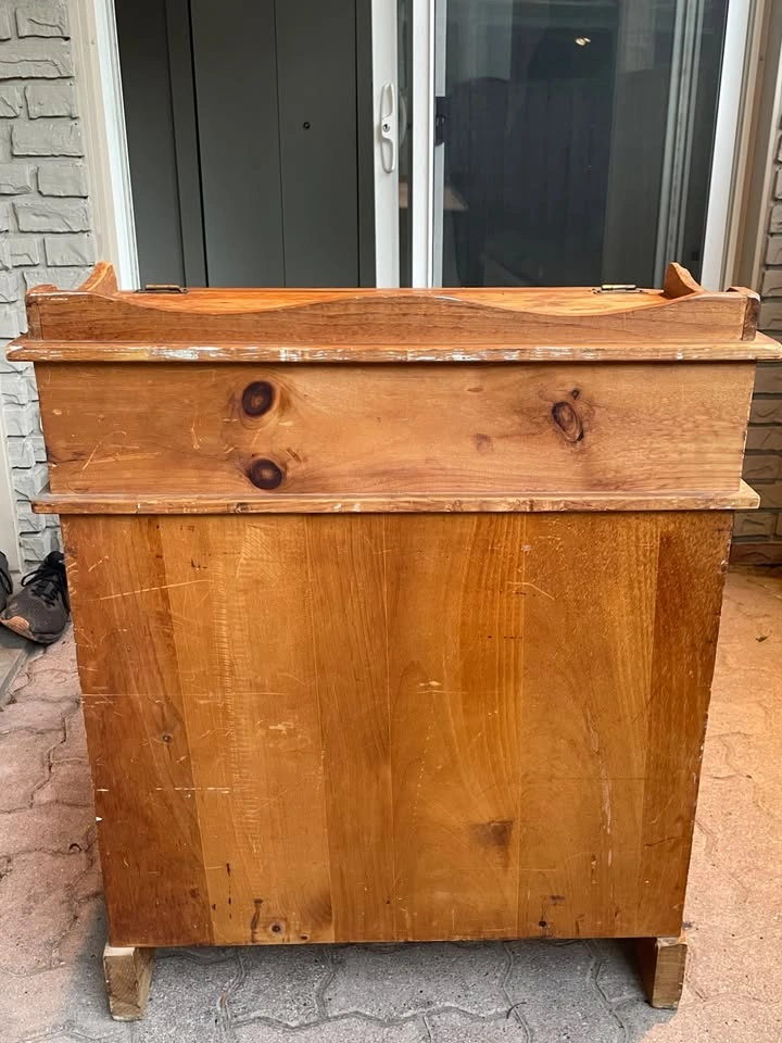 Vintage Mid-Century Pine Slant-Top School Master Desk - photo 4
